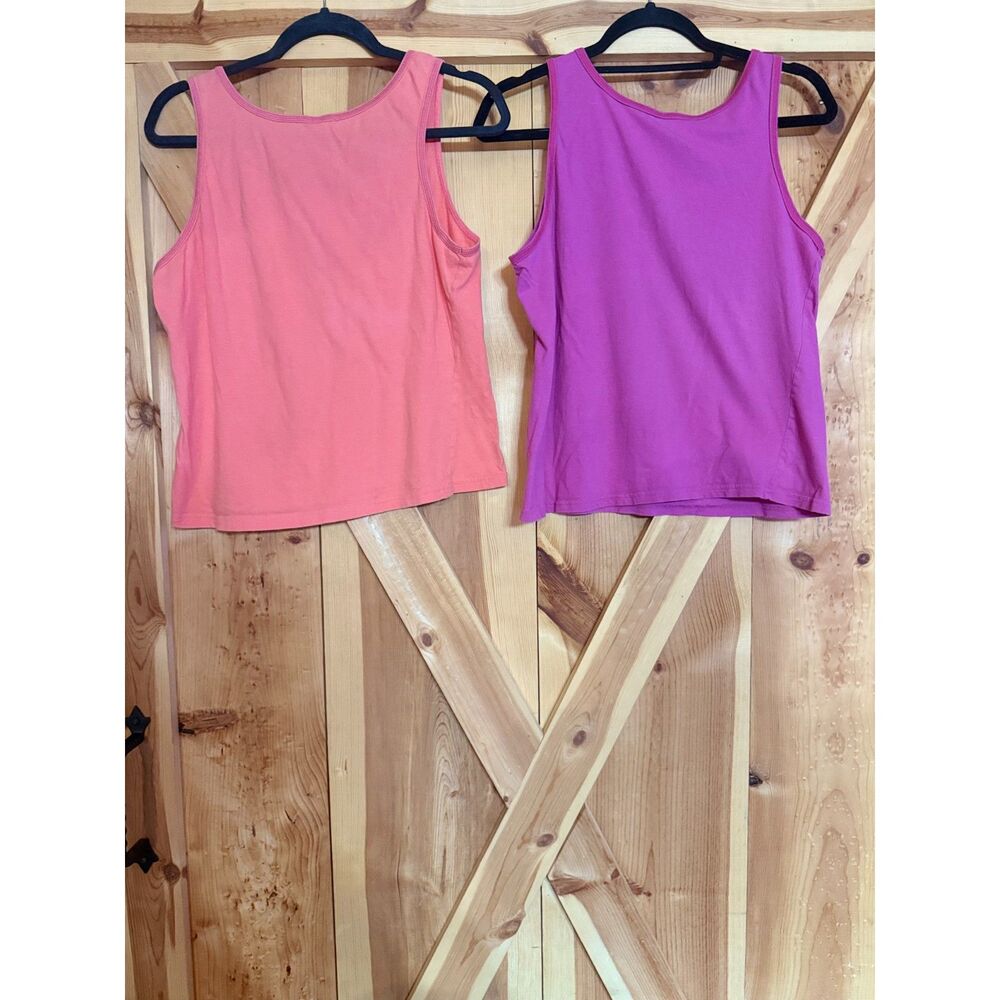 Vintage Y2K No Boundaries Tank Tops Lot 2 Womens XL Pink Purple 100% Cotton